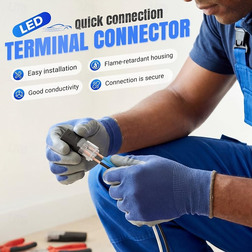 2026年 ダブルワイヤプラグインコネクタ、LEDライトストリップ低電圧コネクタ2ピン、ロックバックル付き - クイック接続、ワイヤの被覆を剥がしたり切断したりする必要はありません、50個入り  コレクション – $16.49 –P4