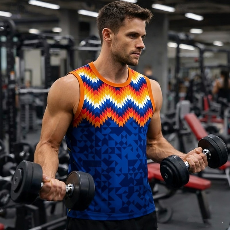 Per uomo Grafico Canotta da allenamento Canotta da corsa Canotta da palestra Estate Senza Maniche Asciugatura Rapida Morbido Traspirante Allenamento in Palestra Corsa Camminata Jogging Rosso Blu del 2026 a $17.99 –P1