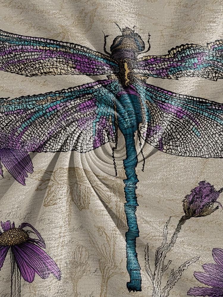 Damhatt i bohemisk polyester med trollslända- och blommönster, flerfärgad, multifunktionell halsduk, perfekt för vardagsbruk, semester och resor 2026 - $11.99 –P8