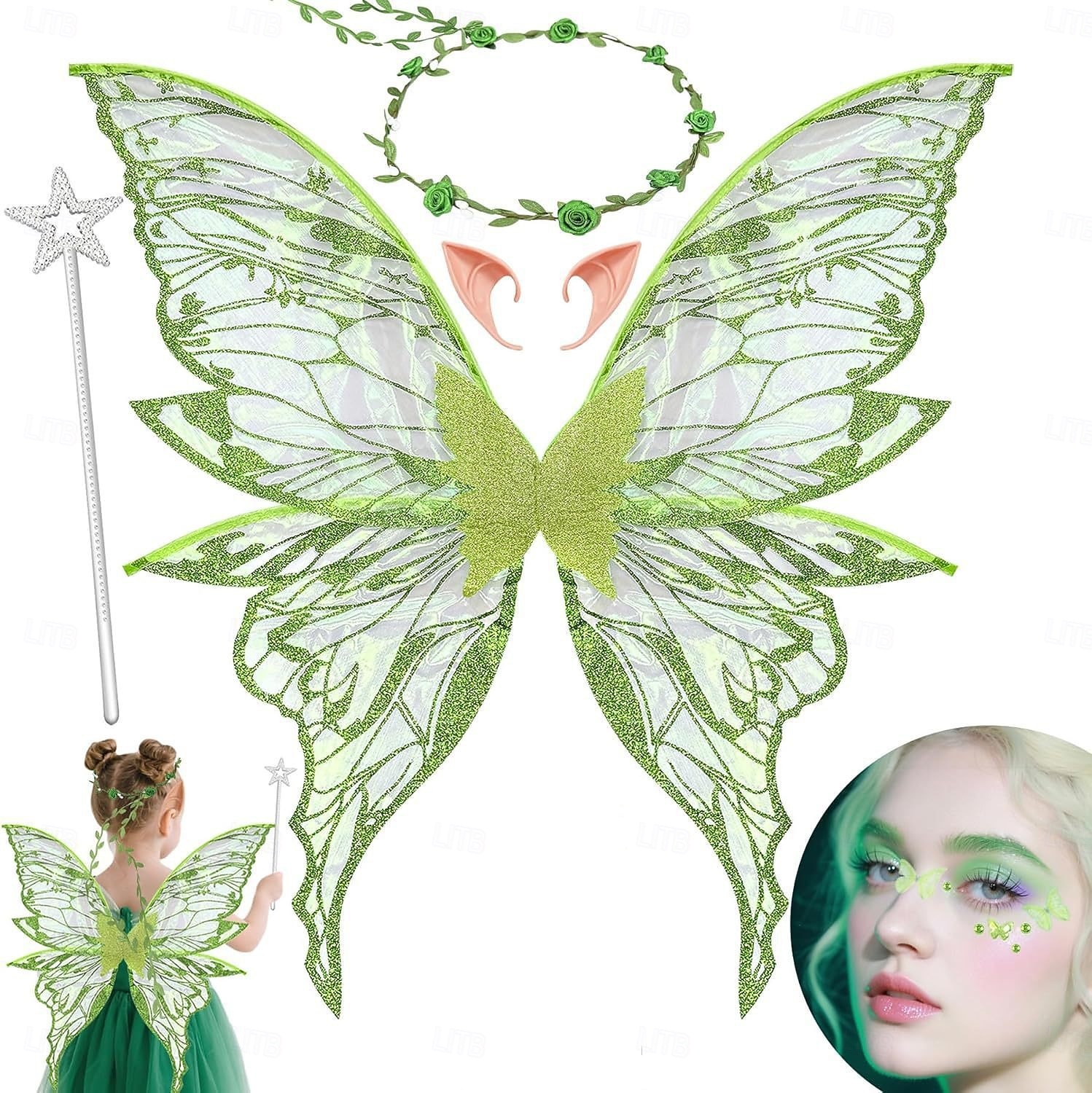 Médiéval Renaissance Ailes Accessoires Ear Cuffs Elfe Fée Papillon Déguisement Femmes Fantaisie Halloween Carnaval Performance LARP Foire de la Renaissance Adulte Plus d'accessoires de 2026 ? $18.99 –P6