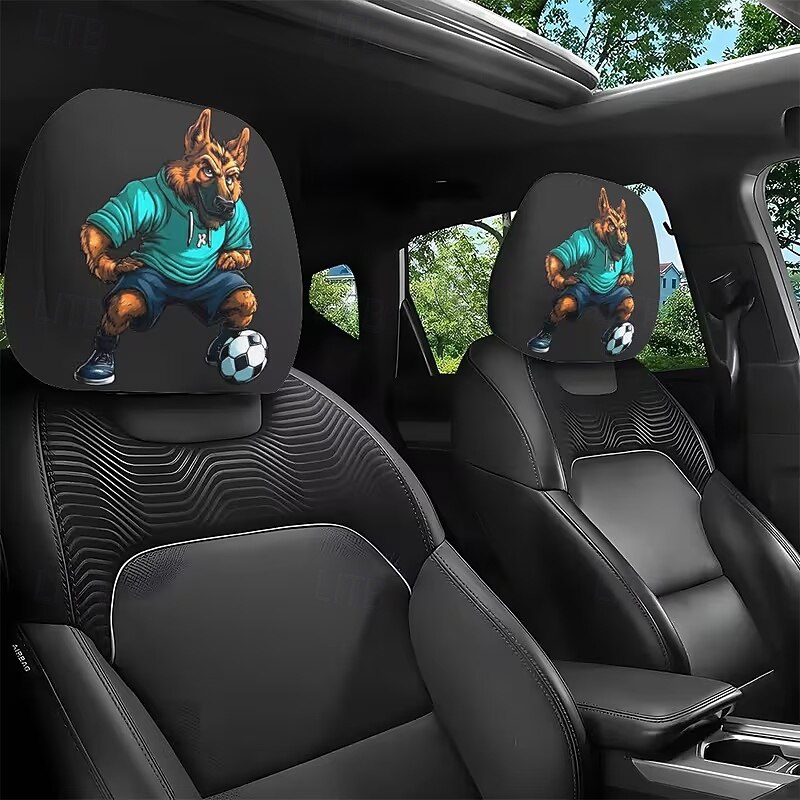 2 db rajzfilmfigura, focimeccs mintás fejtámla huzat autóba, belső dekoráció, rugalmas kialakítás, univerzális illeszkedés, alkalmas napi ingázásra és családi kirándulásokra, tökéletes szórakoztató 2026 - $8.99 –P10