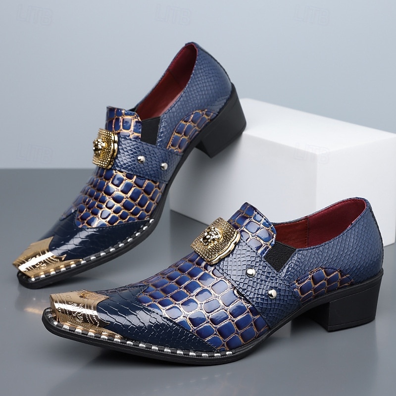 Men's Dark Brown Faux Leather Monk Strap Shoes – Croc Embossed Dress Shoes, Business, Wedding & Formal Wear 2026 - $79.99 –P10