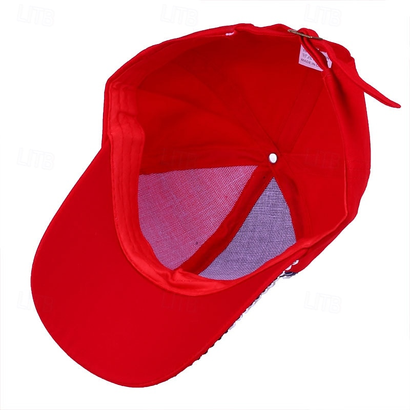 Cappellino da baseball patriottico con bandiera americana e strass a forma di stella, cappellino regolabile da uomo e donna, cappello da sole per esterni, 4 luglio, Giorno dell'Indipendenza, 250° del 2026 a $16.99 –P4