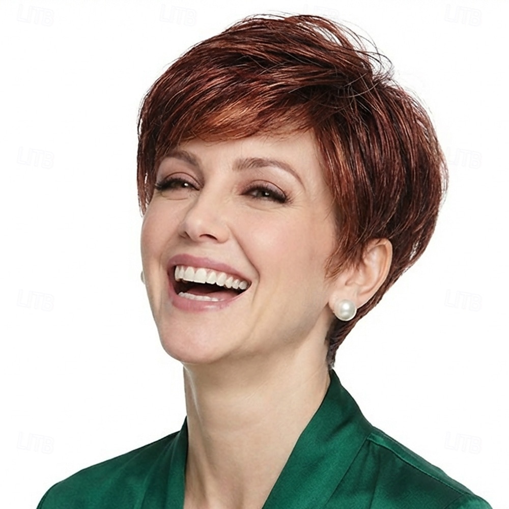 Perruque pixie courte argentée élégante pour femme - mèches douces et volume léger de 2026 ? $29.99 –P6