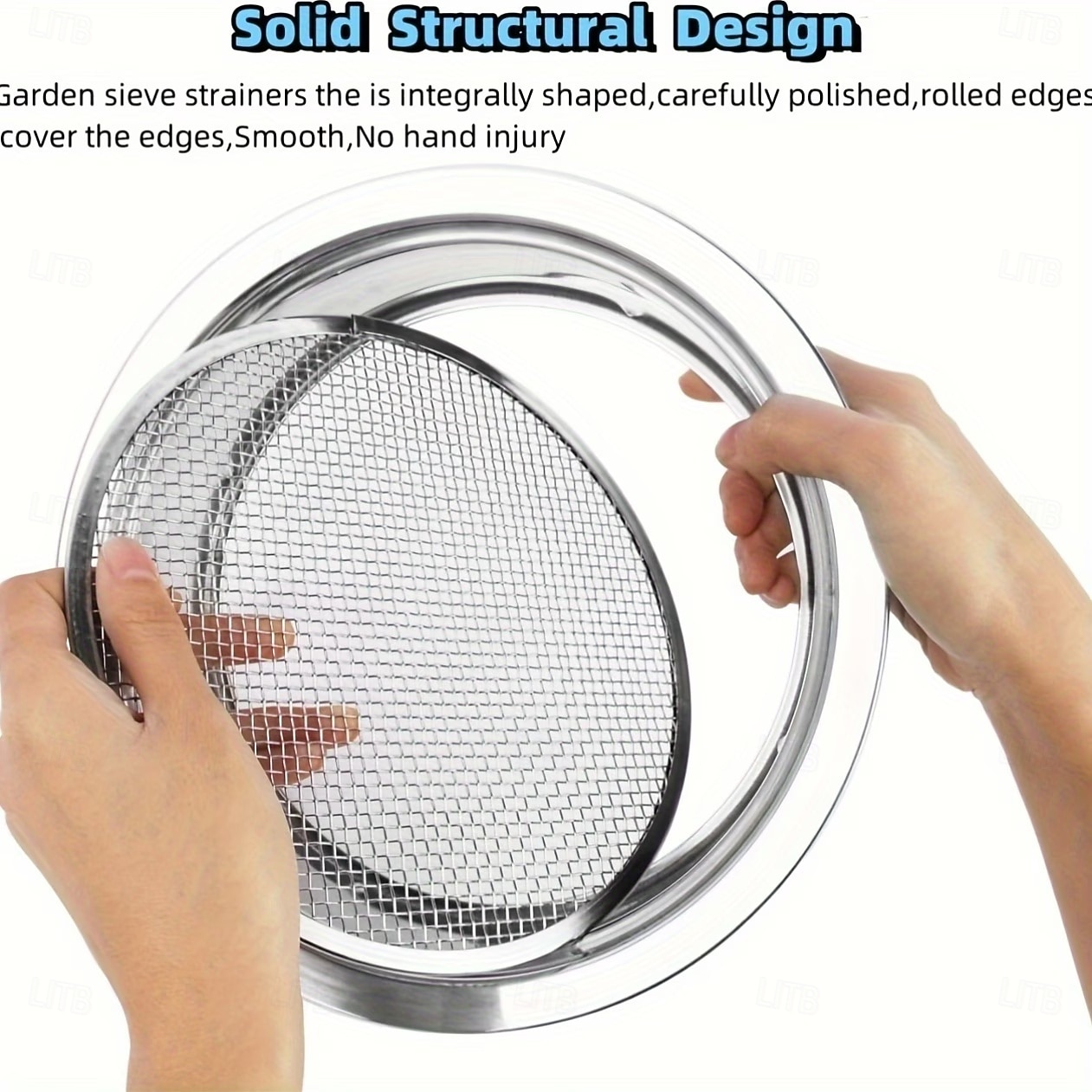 Rostfritt stålsiktset för trädgårdsskötsel med 5 storlekar 1/3/6/9/12 mm utbytbara maskor inklusive spade, perfekt för trädgårdsskötsel &, jordsiktverktyg, avtagbar kompostskärm för jord, sand, stenar 2026 - $39.99 –P7