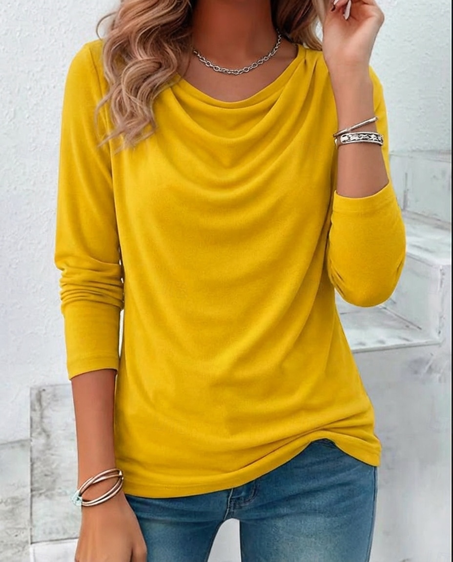 Femmes Haut d'épissage en dentelle Chemisier Élégant Mode manche longue Col Bénitier Hauts Réguliers Quotidien Tenue de soirée Sortir Bleu Noir Jaune Rouge Violet Printemps Automne de 2026 ? $27.99 –P5