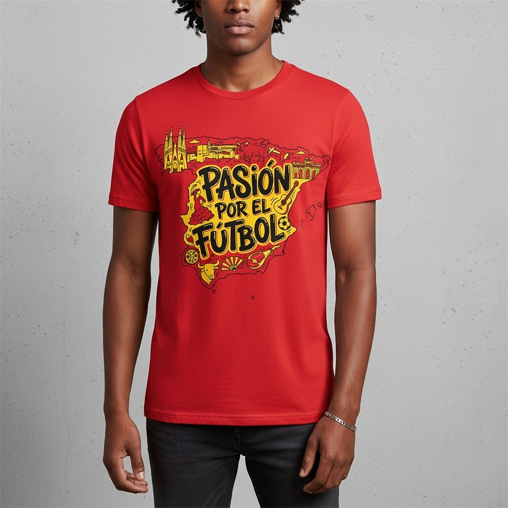 2026年 2026年ワールドサッカーマッチ セット グラフィックTシャツ ヴィンテージ サッカー スペインサッカーファン Tシャツ のために 男女兼用(儿童不要选这个) 成人 3Dプリント  のために 日常 スポーツ・アウトドア  コレクション – kr.186 –P4