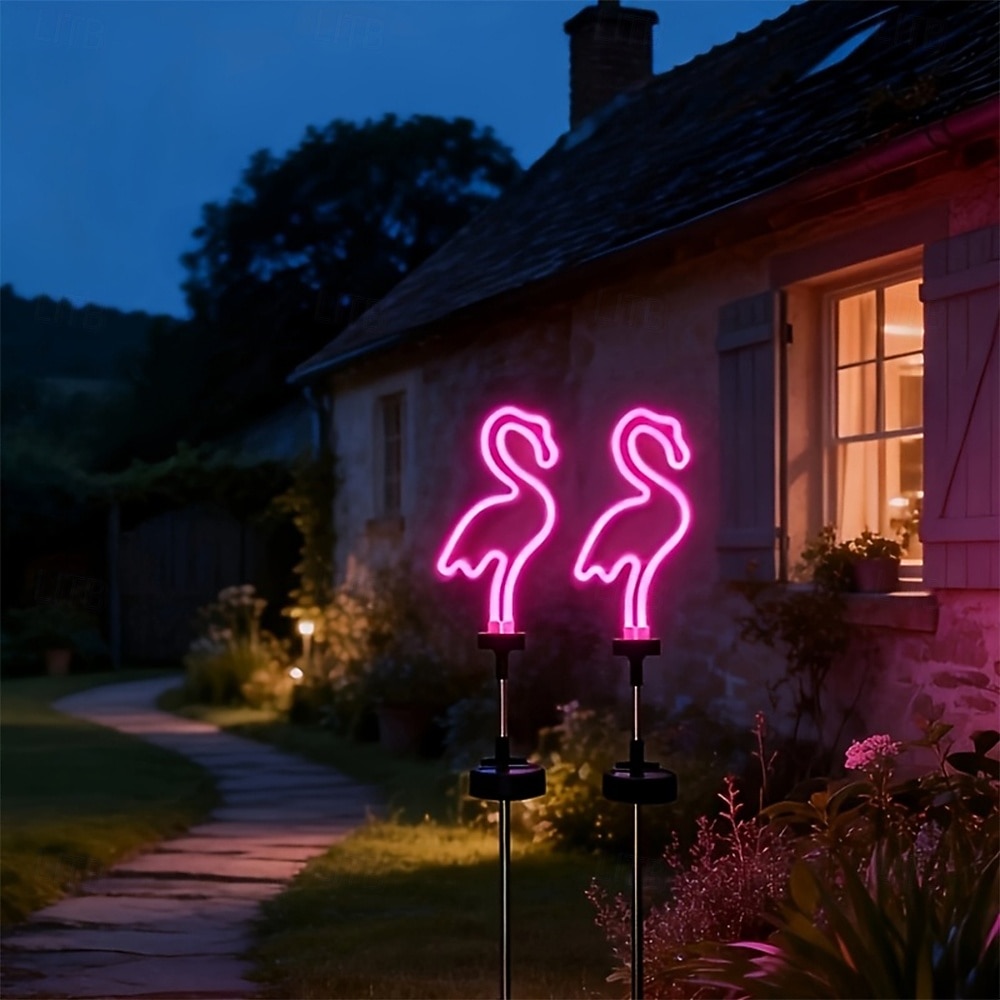 2kpl 2 W Aurinkopaneeli LED-valot Polun valot ja lyhdyt Monitoiminen Aurikoladattava Sievä Vaaleanpunainen 3.7 V Ulkovalaistus Piha Puutarha 1 LED-helmet 2026 - $26.99 –P4