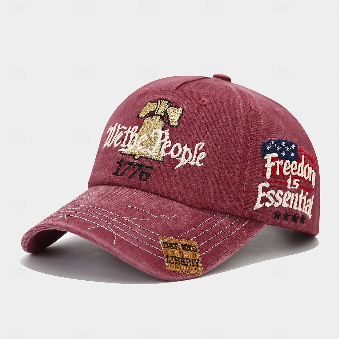 Gorra de béisbol unisex con el 250 aniversario de la independencia, portátil, transpirable, para uso diario, para exteriores, con bandera bordada en la calle. 2026 - $13.99 –P3