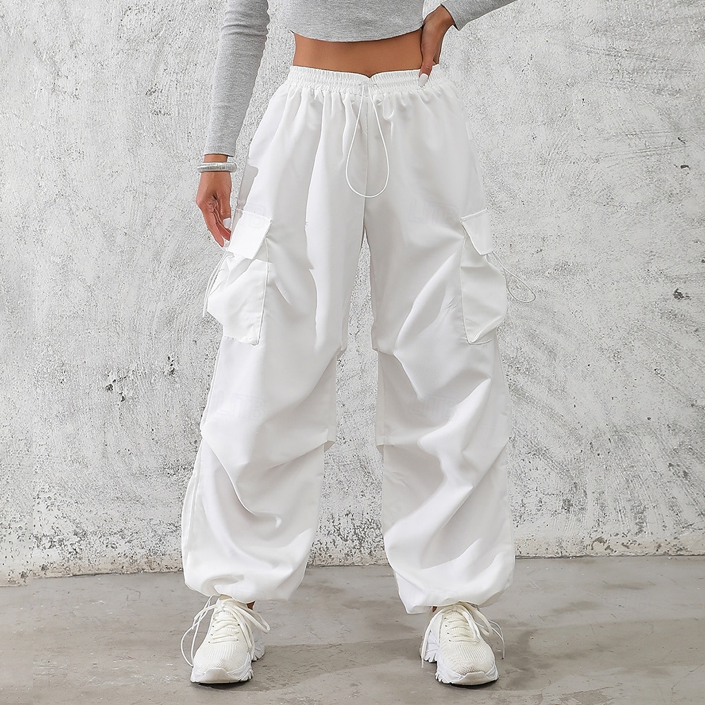 Per donna Pantaloni Cargo Pantaloni Pantaloni da Lavoro Pantaloni Estivi Vacanza Moda Casual Quotidiano Lunghezza intera Misura del girovita medio Semplice Coulisse Tasca Elastico in vita Comodit del 2026 a $34.99 –P7