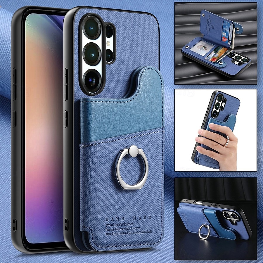 telefon fodral Till Samsung Galaxy S26 S26 Plus S26 Ultra Skal med stativ Ringhållare Ringspänne Kontor / företag TPU PU läder 2026 - $17.99 –P11