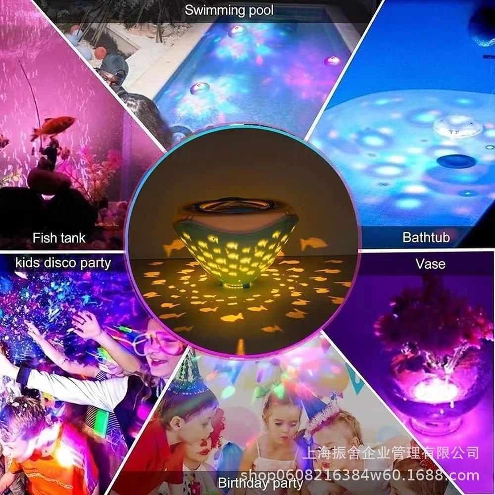 Osvětlení bazénu, plovoucí světlo do vany s barevným vzorem rybiček, vhodné pro hračky do koupelny, akvária, různé párty dekorace (napájeno 3 bateriemi AAA, nejsou součástí balení) 2026 - $26.99 –P6