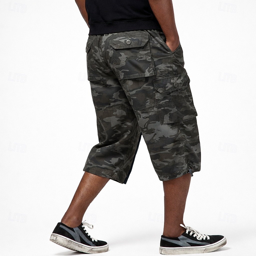 Hombre Pantalones tipo cargo Pantalón Corto Cargo Pantalón corto Pantalones cortos casuales Bolsillo Cintura elástica Plano Medio corto Casual Exterior Ropa de calle Moda Ropa de calle Negro Caqui 2026 - $30.99 –P5
