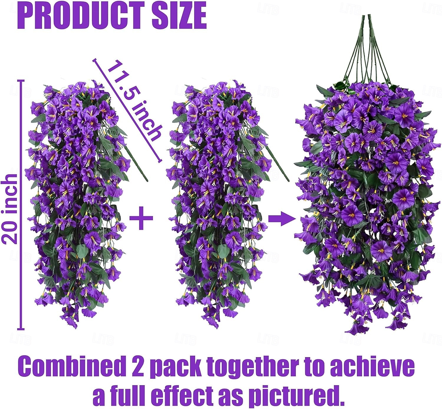 2/4 piezas de flores artificiales colgantes para exteriores, decoración de primavera y verano, de seda sintética, resistentes a los rayos UV, realistas, para el porche, el patio y el balcón del hogar. 2026 - $16.99 –P1