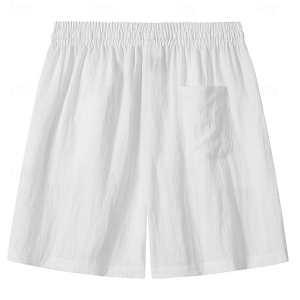 Men's Shorts Summer Shorts Tencel Linen Shorts Beach Shorts Drawstring Elastic Waist Plain Comfort Soft Short Daily Outdoor Beach Fashion Casual Black White Inelastic 2026 - $25.99 –P8