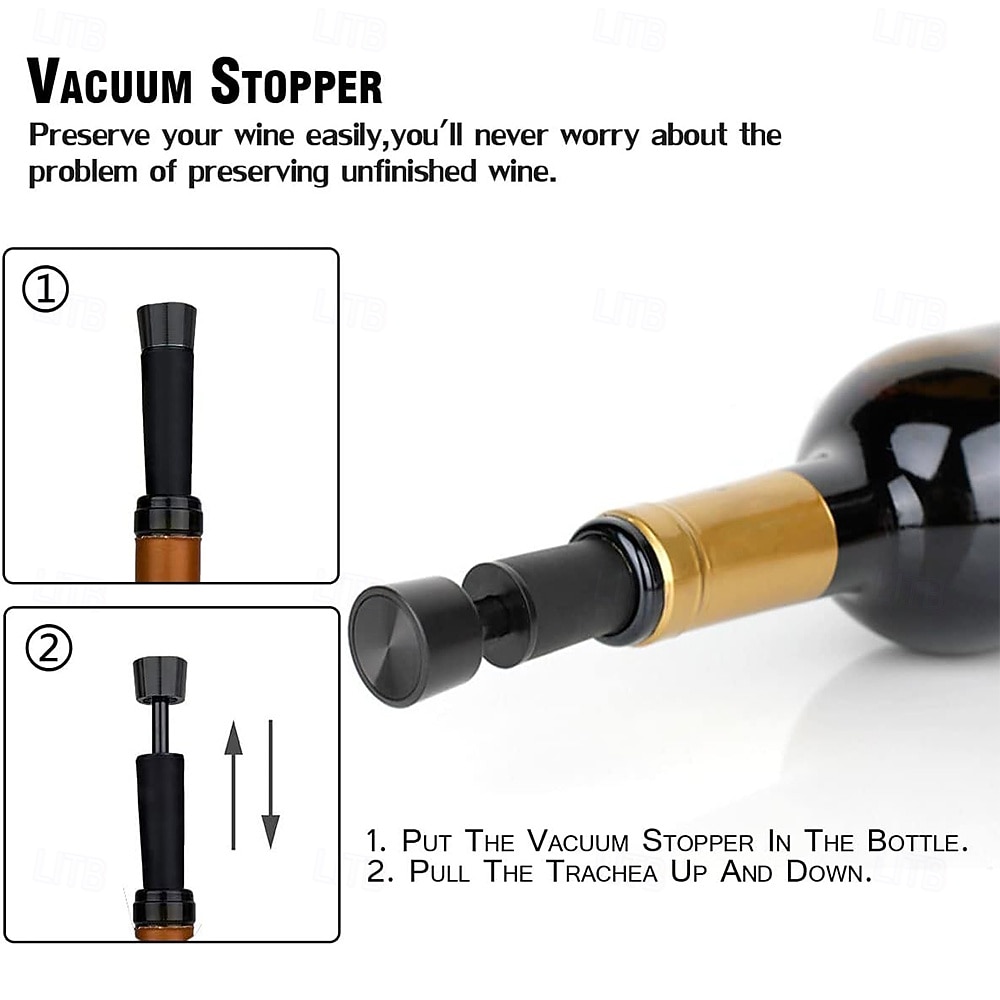 Efficient Wine Opener Set - Travel Portable Pocket Air Pressure Pump Wine Bottle Opener with Aerator, Foil Cutter, and Vacuum Stopper(4PCS)  Quick Bottle Opening for Home, Restaurant, Party,Wine Love 2026 - $24.99 –P7