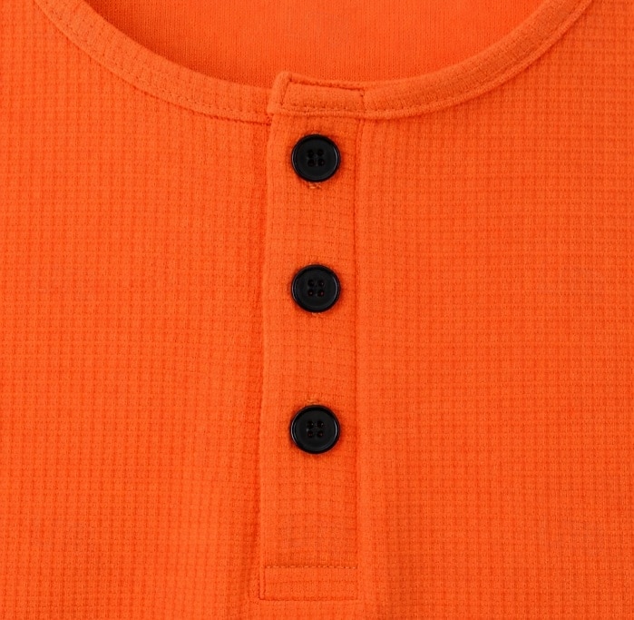 בגדי ריקוד נשים אוברסייז חולצה קצרה טי שירטס טופים מארג וויפל כפתור קדמי אחיד אופנתי מסוגנן קלסי שרוולים קצרים צווארון עגול קצר הנלי חולצות רגילות יומי ליציאה סוף שבוע לבן כתום קיץ אביב 2026 - CLP $26680 –P4