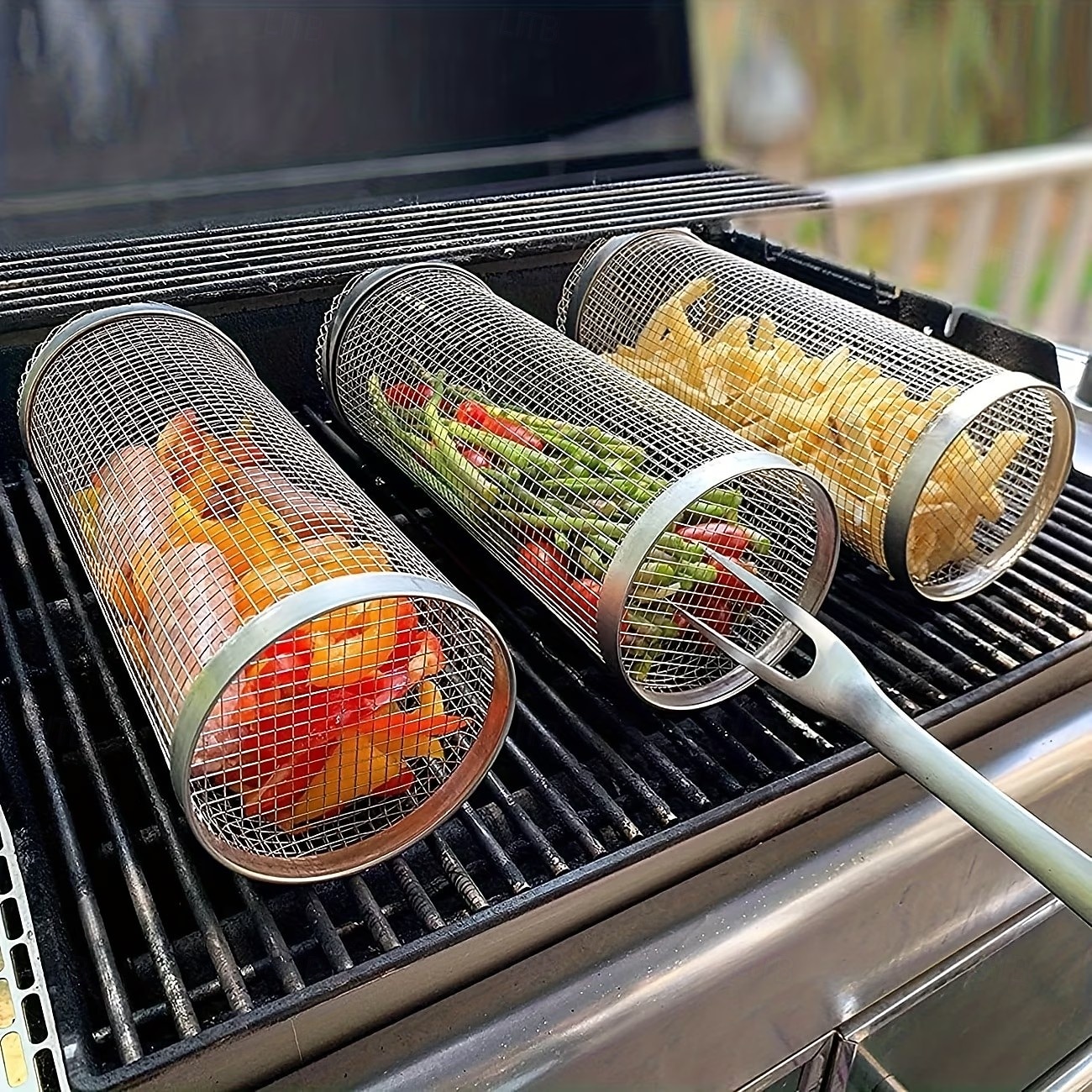 2pcs/set Portable Stainless Steel Barbecue Grill Set, Stainless Steel Portable Barbecue Cooking Rack, Barbecue Tool Set, Outdoor Grill Basket, Outdoor Camping Grill, Outdoor Round Barbecue Fire Pit 2026 - $22.99 –P6