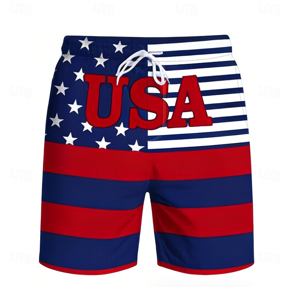 Bărbați 4 iulie - 250 de ani de existență a Statelor Unite Steagul SUA Patriotic Boxeri înot Pantaloni Scurți de Înot Pantaloni Scurti Talie medie Casual Concediu Buzunare laterale Căptușeală din 2026 - $20.99 –P4