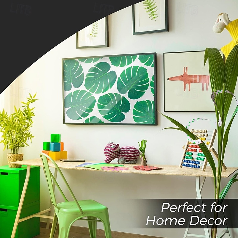 108 kusů palmových listů, umělých tropických monster - 6 druhů, velkých, malých, zelených, umělých palmových listů se stonky pro safari, džungli, havajskou luau, párty, dekoraci stolu, svatební, 2026 - $23.99 –P3