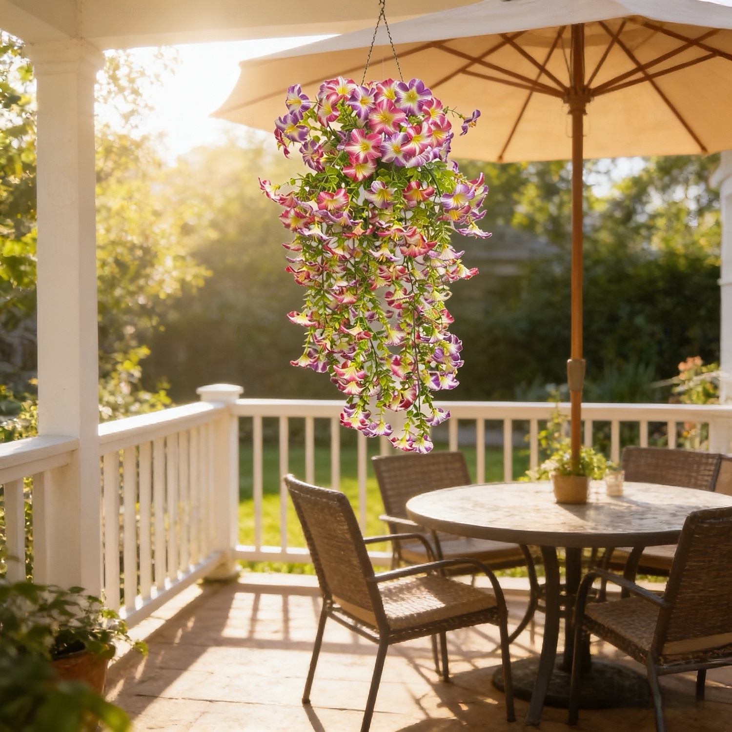 4pcs Artificial Morning Glory Vine Garland for Wedding, Home, & Outdoor Decor, Realistic Flower Hanging Vines for Garden, Patio, Wall, and Courtyard, Durable Faux Floral Décor for Wedding Decoration 2026 - $22.99 –P7
