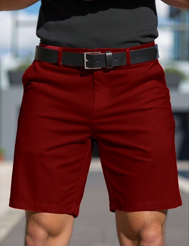 Per uomo Shorts Shorts eleganti Lavoro Pantaloncini casual Tasca Semplice Comodità Traspirante Lunghezza al ginocchio Casuale All'aperto Spiaggia Vacanza Moda Blu azzurro cielo Inelastico del 2026 a $26.99 –P5