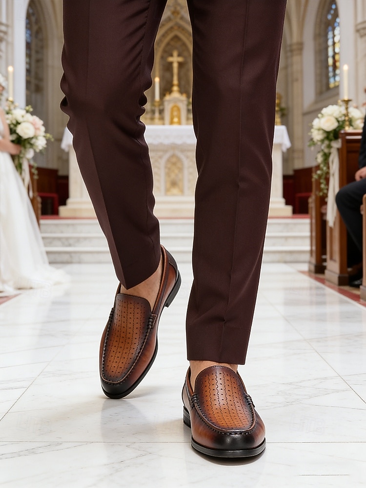 Chaussures habillées Oxford en cuir pour homme – élégantes et raffinées pour les mariages, les événements formels et les occasions spéciales, parfaites pour le marié et ses invités. de 2026 ? $89.99 –P4