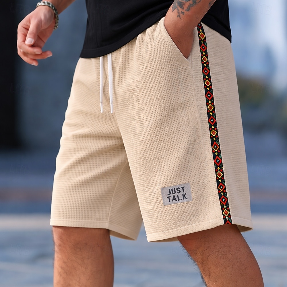 Voor heren Geometrisch Etnisch Wafel korte broek Sweat short Casual korte broek Medium Taille Mode-casual Vakantie Hardlopen Training Met Textuur Elastische tailleband met trekkoord Shorts met zakken 2026 - $22.99 –P3