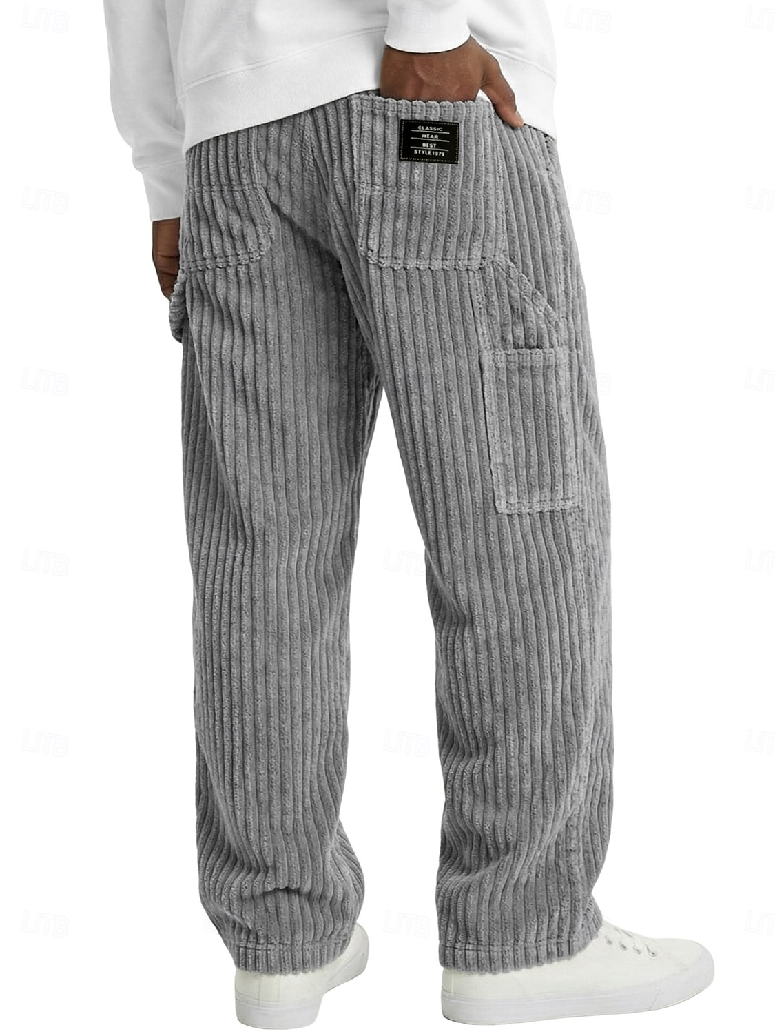 Per uomo Pantaloni Pantaloni in velluto a coste Pantaloni invernali Pantaloni casual Pantaloni Larghi Coulisse Multi-tasche Tinta unica Comodità Lunghezza intera Casuale Quotidiano All'aperto Moda del 2026 a $29.99 –P1