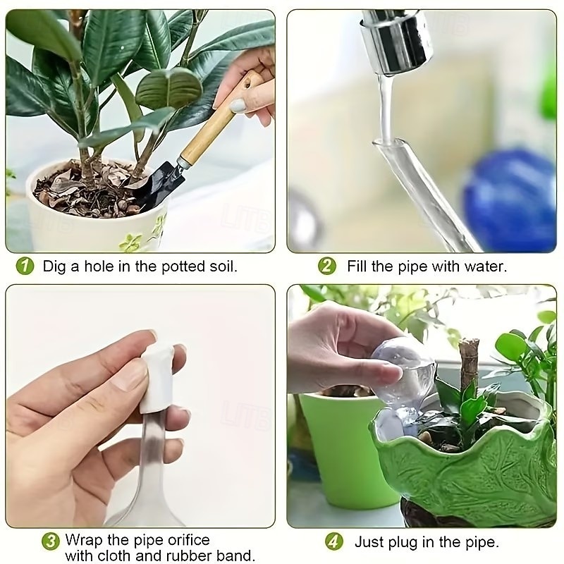 10 stk. selvvanningsballer for planter, dryppvanningssystem, automatisk vanningsenhet med plastballer, egnet for innendørs og utendørs blomsterpotter, hager, plener, blomsterbed, lite 2026 - $15.99 –P7