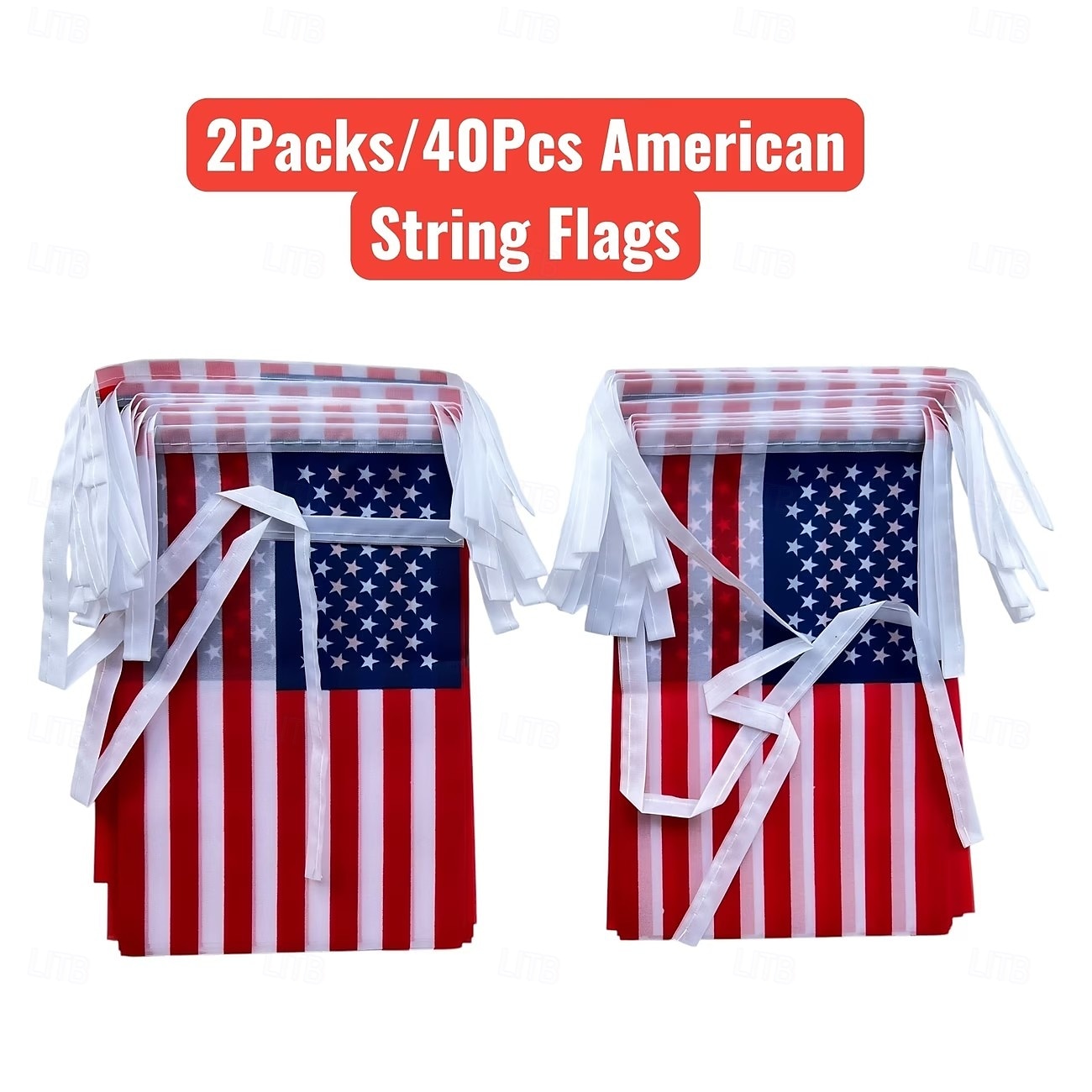 Cordões com bandeiras patrióticas dos EUA – 20/40 mini bandeiras americanas para sala de aula, jardim &4 de julho, Dia da Independência, 250º aniversário, decorações do Dia da Memória de 2026 por $10.99 –P6