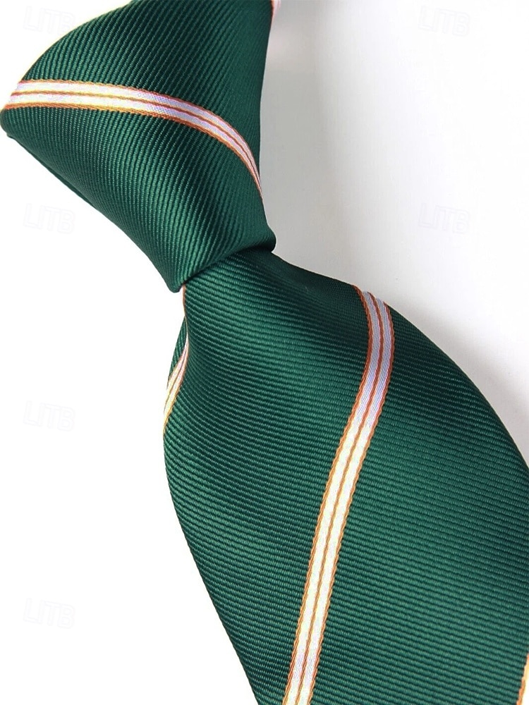 2026年 メンズポリエステルストライプネクタイ、クラシックフォーマルビジネス＆ウェディングパーティーアクセサリー、複数の色、男性のためのエレガントなプロフェッショナルスタイル  コレクション – $11.99 –P9