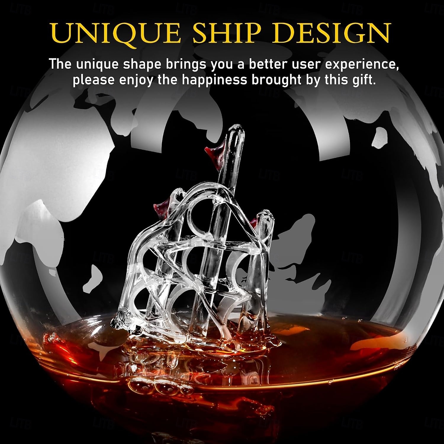 Set di decanter per whisky da uomo, set di decanter a globo per whisky con 2 bicchieri da whisky a globo incisi per liquori, bourbon, cocktail, vodka, scotch - set di decanter per liquori da 850 ml del 2026 a $42.99 –P3