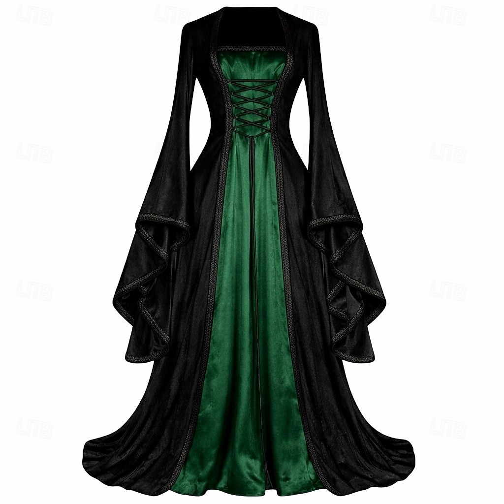 Středověké Renesanční Šaty Fancy kostým Dlouhé rukávy Čerodějnice Viking Maškarní kostým Dámské Keltské Fantazie předvečer Všech svatých Karneval Výkon LARP Ren Faire Dospělé Šaty 2026 - $57.99 –P1
