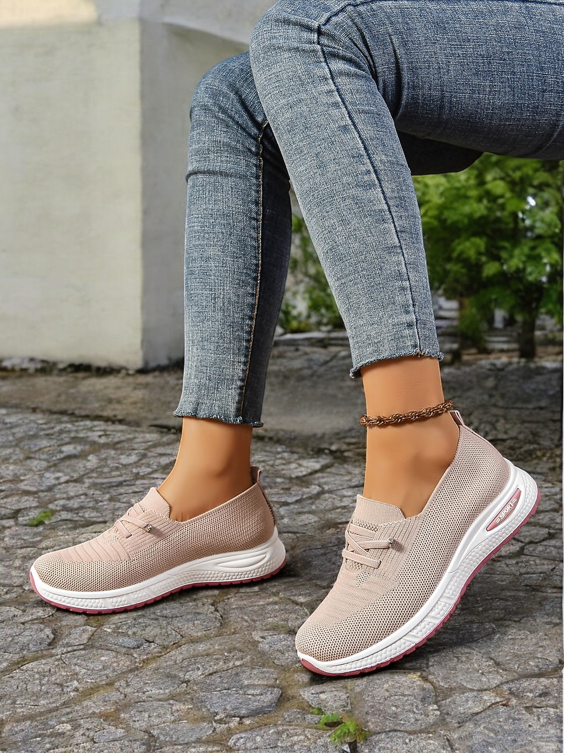 Grijze instapsneakers voor dames met luchtkussenzool – lichtgewicht en ademende schoenen voor wandelen, reizen en vrijetijdskleding 2026 - $26.99 –P5