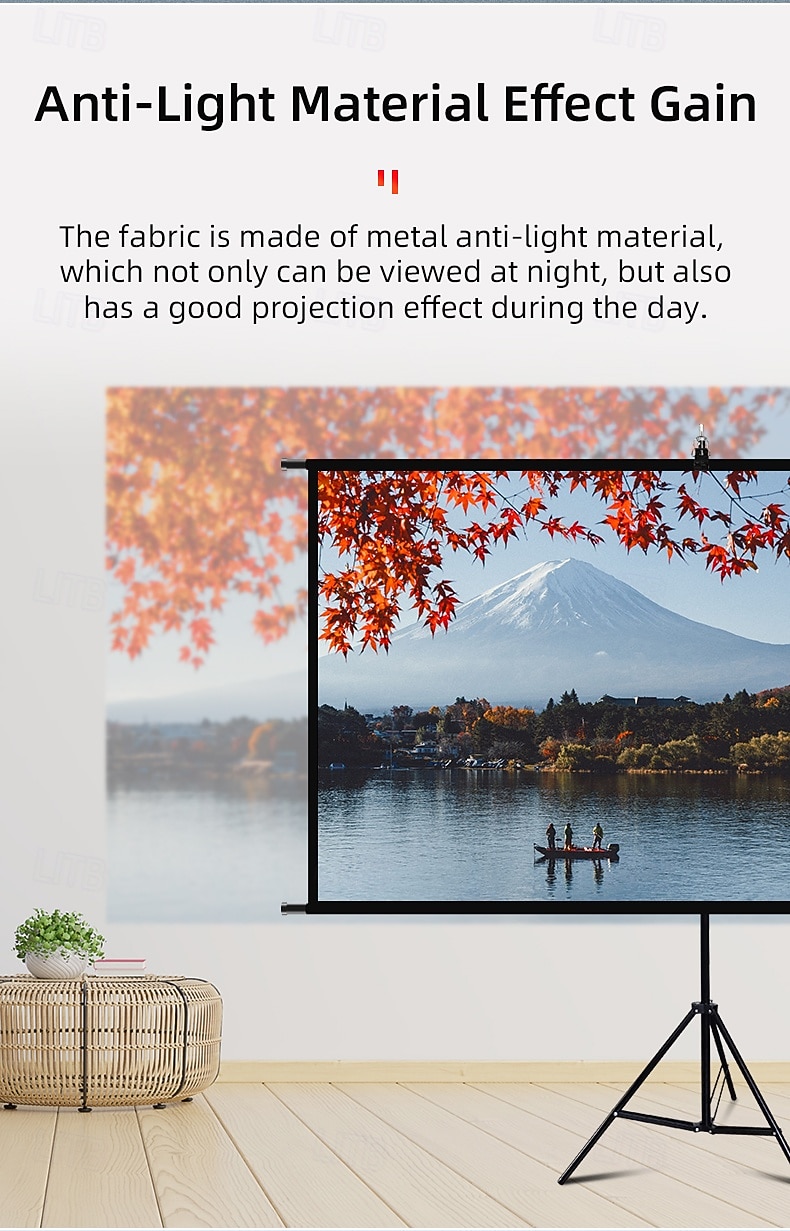 Projector Screen with Stand, 16:9 HD 4K Portable Projection Screen for Indoor Outdoor Home Theater, Foldable Movie Screen with Tripod, Adjustable Height for Backyard Cinema & Office Presentation 2026 - $66.99 –P8