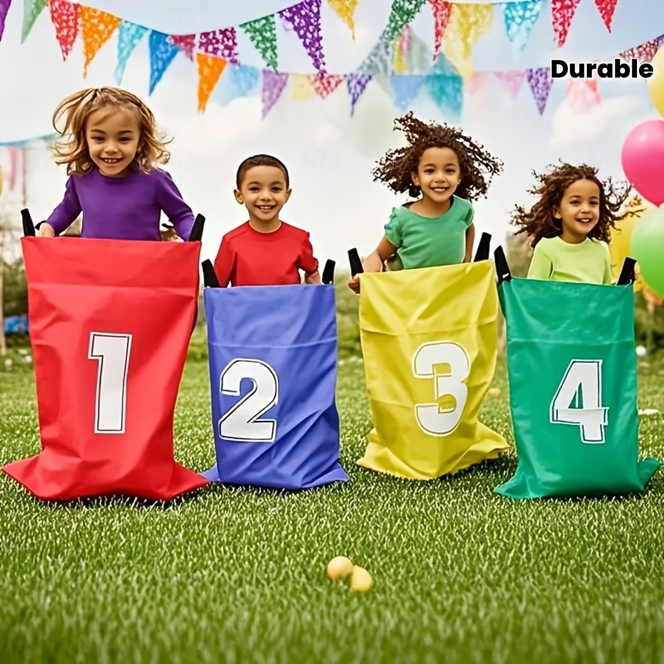 4PCS Canvas Potato Sack Race Set, Durable Kangaroo Jumping Bags for Kids & Adults, Outdoor Lawn Games for Family Fun, Hand-Washable Sack Race Bags for Halloween, Christmas & New Year 2026 - $22.99 –P1