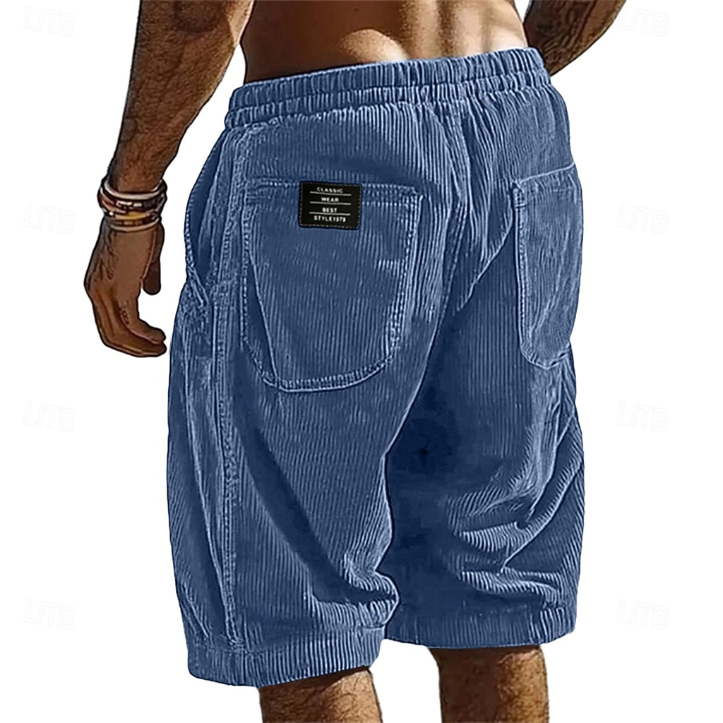 Homme Shorts Short décontracté Short en velours côtelé Avec Poches Taille Élastique Uni Respirant Longueur Genou Extérieur Vacances Tenue quotidienne Vacances Mode Noir Blanche Micro-Élastique de 2026 ? $21.99 –P10
