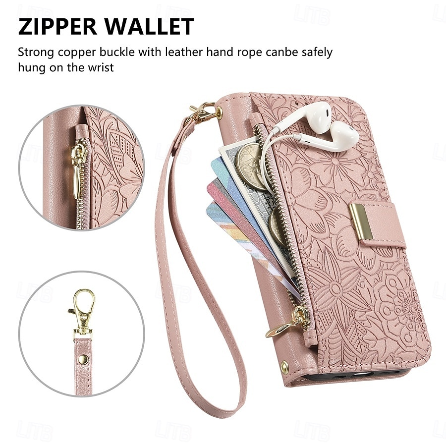 Phone Case For Samsung Galaxy S26 S26 Plus S26 Ultra Wallet Case Flip Cover with Stand Holder Zipper with Wrist Strap Tree Retro TPU PU Leather 2026 - $18.99 –P17