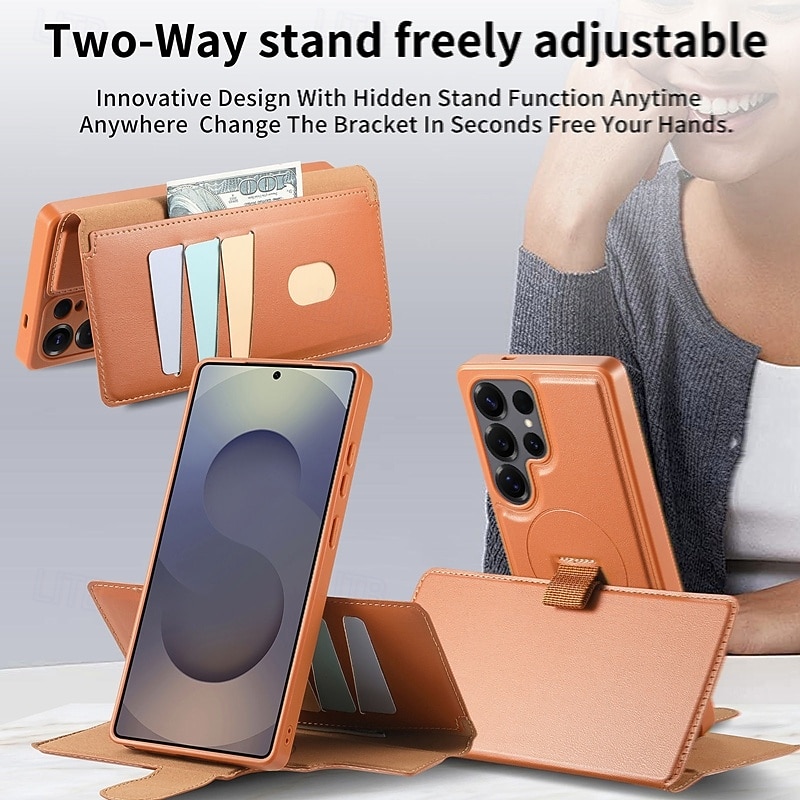 Phone Case For Samsung Galaxy S26 Ultra Plus S25 Ultra Plus S25 Edge S24 Plus Wallet Case with Stand Holder Full Body Protective Shockproof TPU PU Leather 2026 - $23.99 –P23