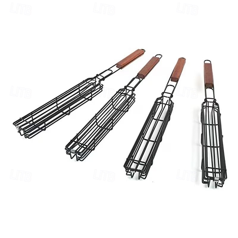 Conjunto de 2 grelhas antiaderentes, utensílios portáteis de metal para grelhar carvão, adequados para legumes e carnes, perfeitos para acampamentos ao ar livre, piqueniques, caminhadas e churrascos. de 2026 por $16.99 –P2