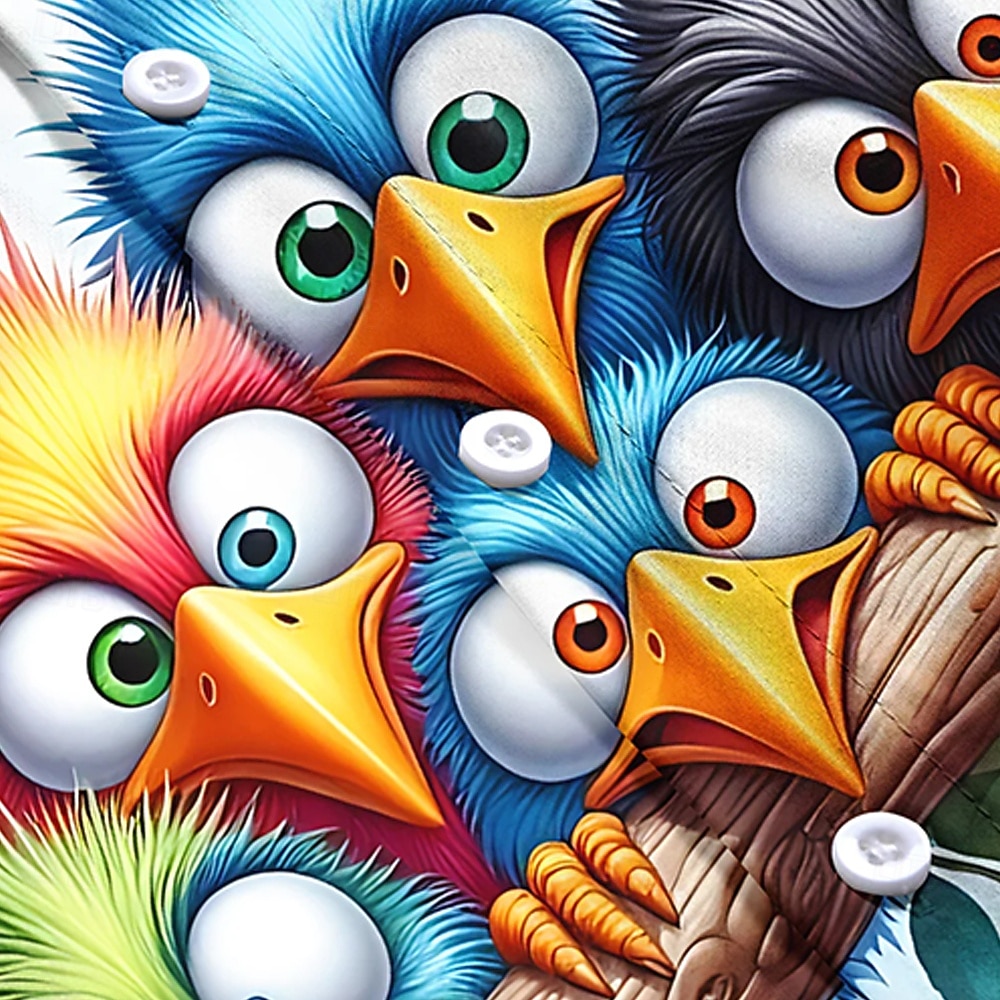 Per uomo Cartoni animati Pulcino Divertente Camicia hawaiana estiva Camicia con Bottoni Camicia Aloha Manica Corta Hawaiano Vacanza al Mare Estate Primavera Collo ripiegato Stampa 3D camicie con del 2026 a $25.99 –P4