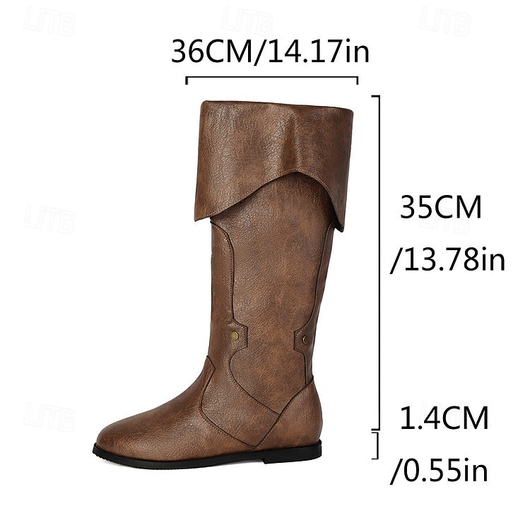 Mittelalterlich Renaissance Steampunk Schuhe Stiefel Pirat Wikinger Keltischer Ritter Kostüm Damen Vikinger Seeräuber Halloween Karneval Leistung LARP Renaissance-Messe Erwachsene Schuhe 2026 - $53.99 –P2