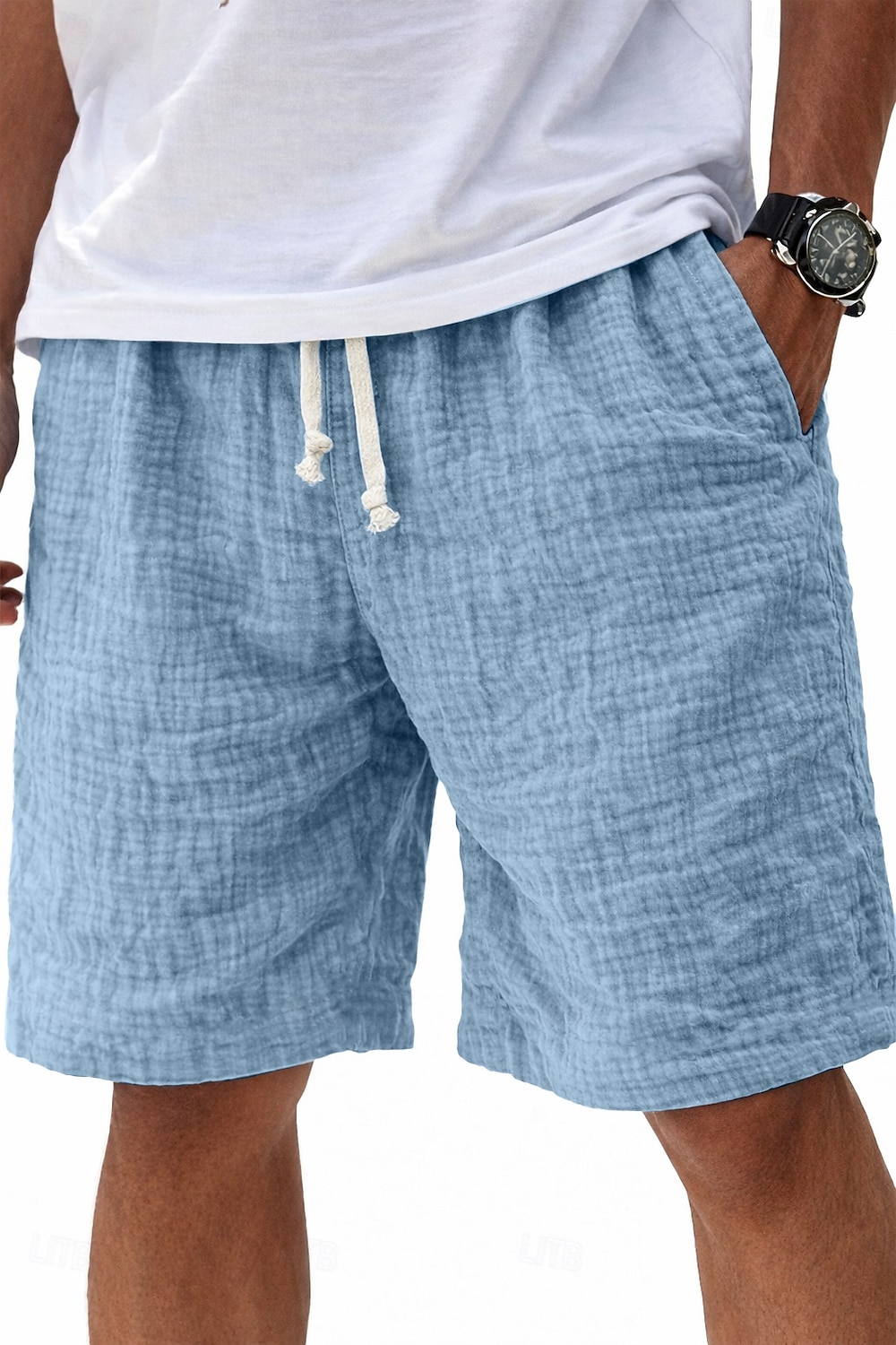 Homme Shorts Shorts en Lin Shorts d'été Shorts de plage Short décontracté Cordon de serrage Taille Élastique Couleur Unie Léger Respirant Longueur Genou Quotidien Extérieur Vêtements de rue Mode de 2026 ? $24.99 –P2