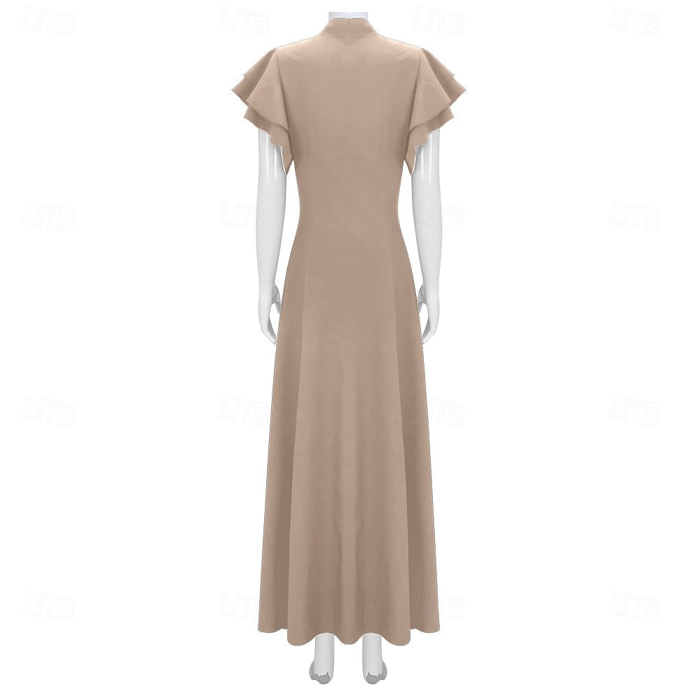 Vintage Rugido 20s 1920s Longitud Larga Vestidos Vestido Flapper Mangas cortas El gran Gatsby charlestón Color sólido Corte A Escote en Pico Disfraz Mujer Víspera de Todos los Santos Carnaval bar 2026 - $57.99 –P2