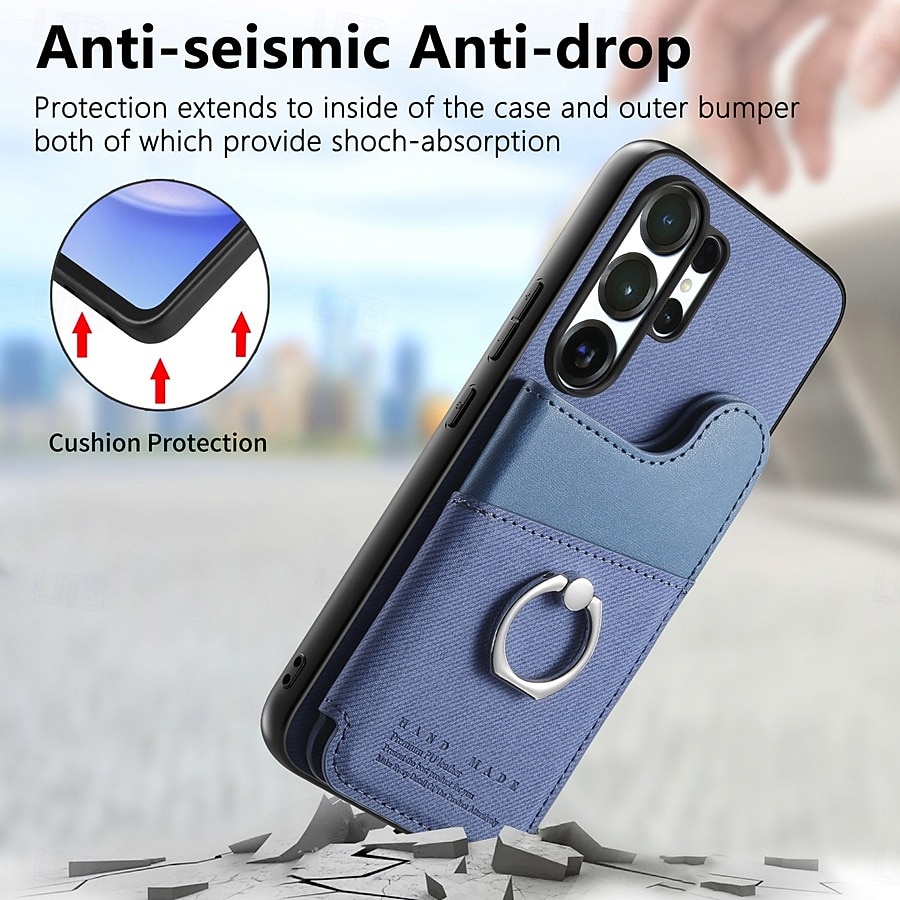Phone Case For Samsung Galaxy S26 S26 Plus S26 Ultra Back Cover with Stand Holder Ring Holder Ring Buckle Retro TPU PU Leather 2026 - $17.99 –P8