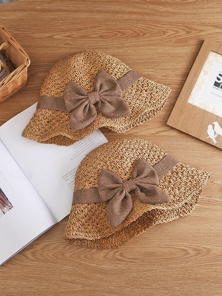 Naisten boheemi olkihattu rusetilla – useita värejä, kokoontaitettava helppoa kantamista varten, täydellinen arkeen ja rantalomalle 2026 - $11.99 –P7