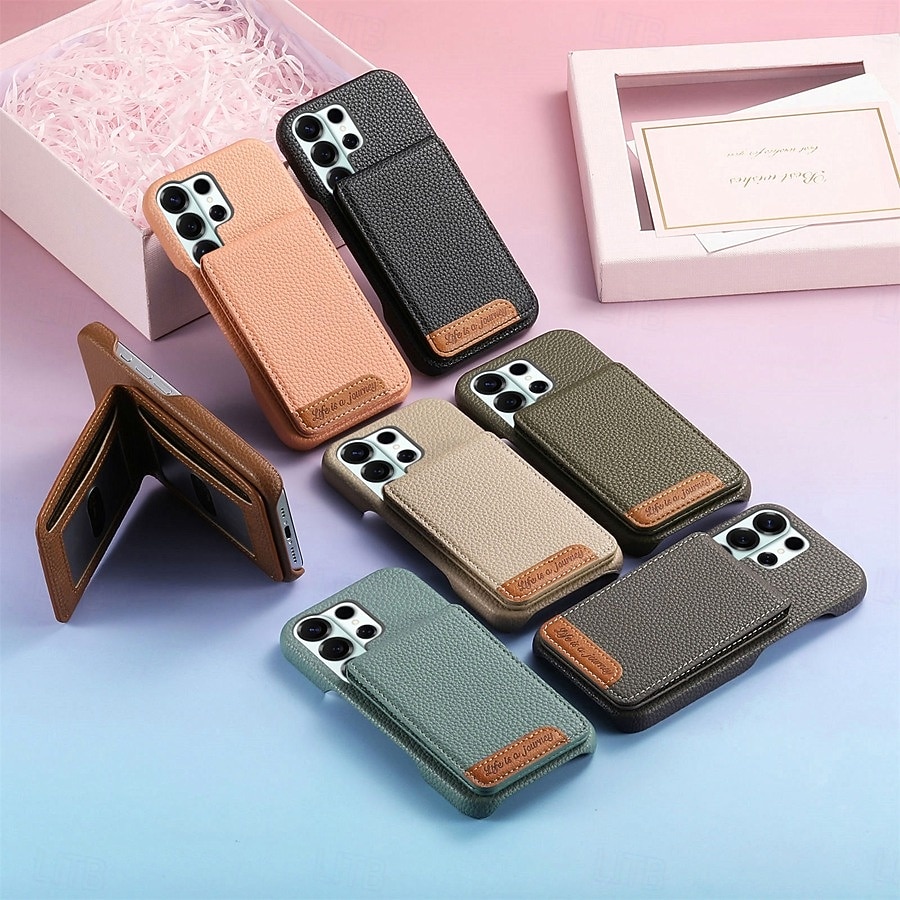telefono Custodia Per Samsung Galaxy S26 S26 Plus S26 Ultra Copertura Posteriore con Supporto Cavalletto Slot per Carte Retrò TPU Pelle PU del 2026 a $17.99 –P11