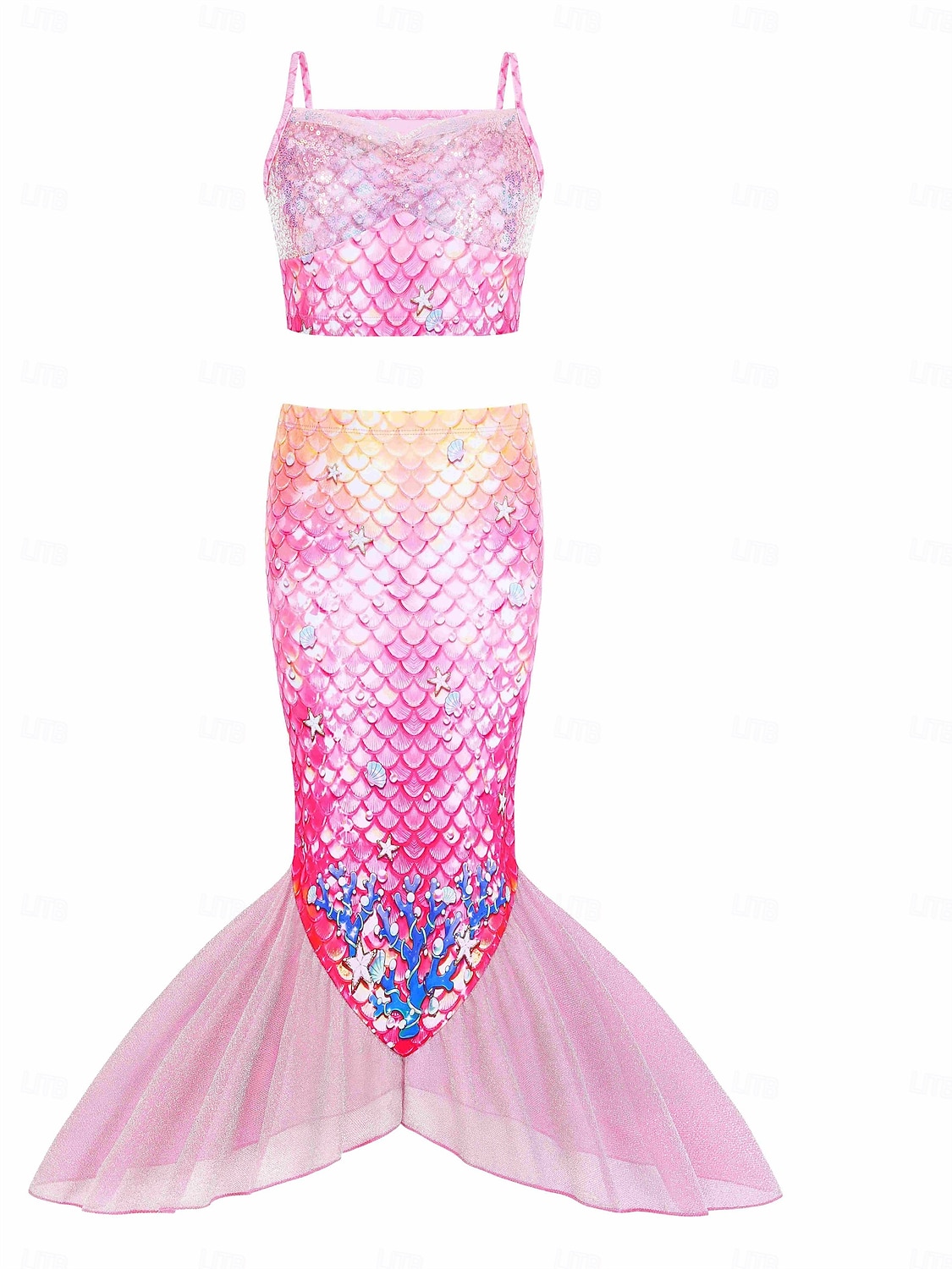 Mermaid Princess Dress Swimwear Movie Cosplay for Girls' Kid's Masquerade Party Holiday Festival 2026 - $22.99 –P2