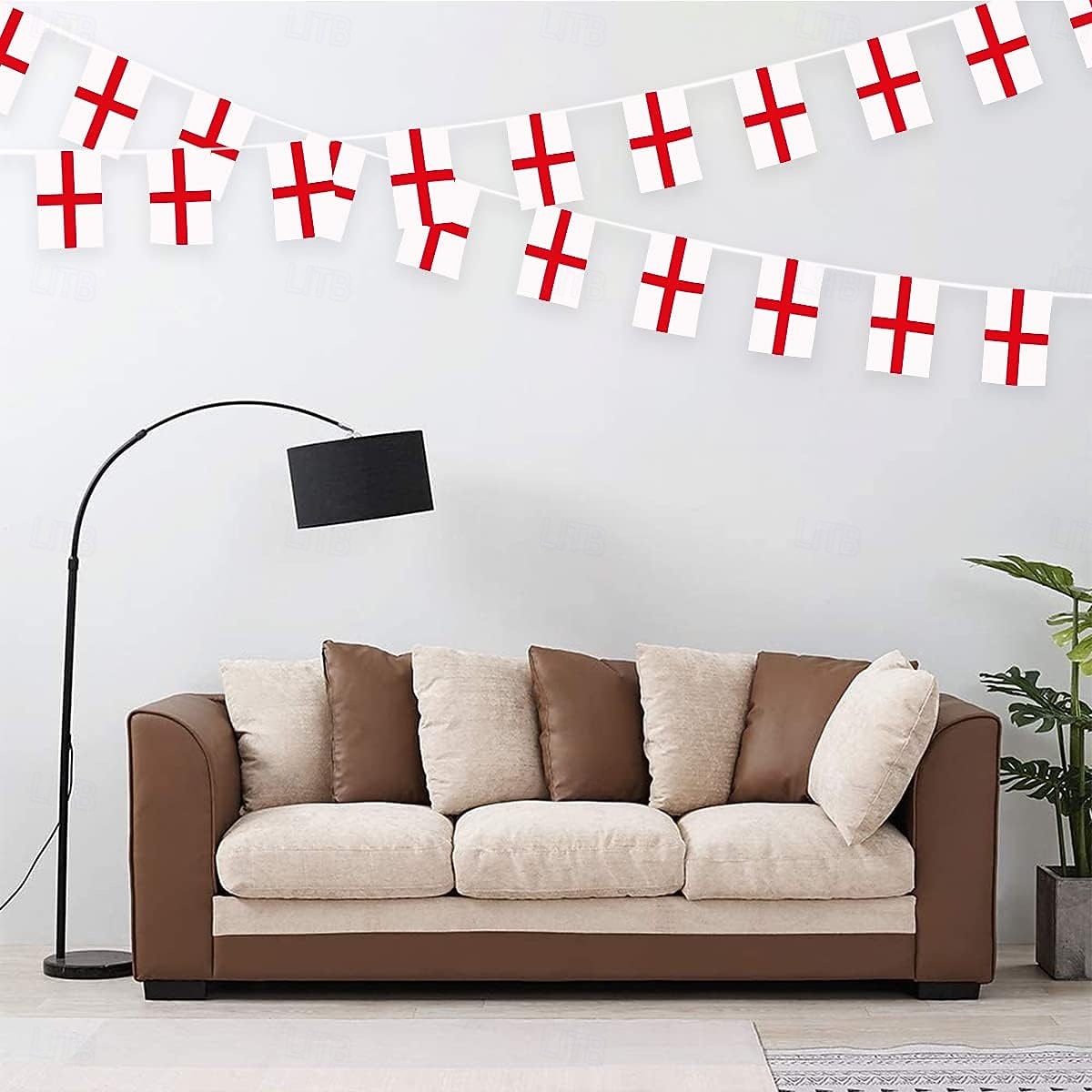 Banderín con bandera de Inglaterra para el Mundial de Fútbol de Verano (50 banderas, 14 metros), pequeño banderín con banderas inglesas para decoración de países, escuelas, fiestas y eventos 2026 - $16.99 –P3